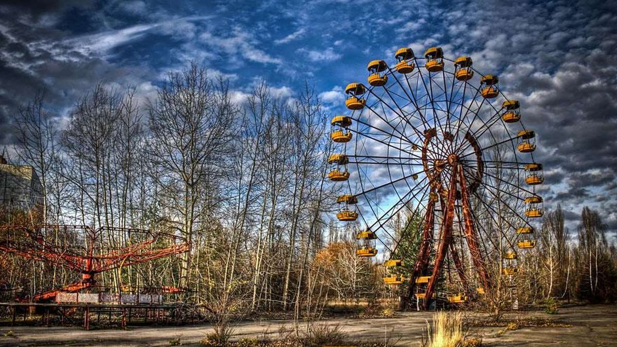 Pripyat, Ukraina. En modern stad med cirka 50 000 invånare som övergavs när Tjernobylkatastrofen skedde 1986. 
